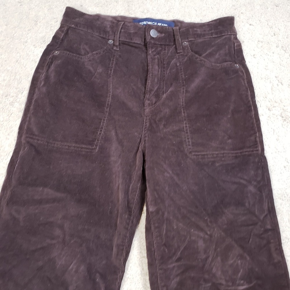 Veronica Beard Crosbie Wide Leg Corduroy High Rise Pants Womens 28 Brown USA - Picture 3 of 11
